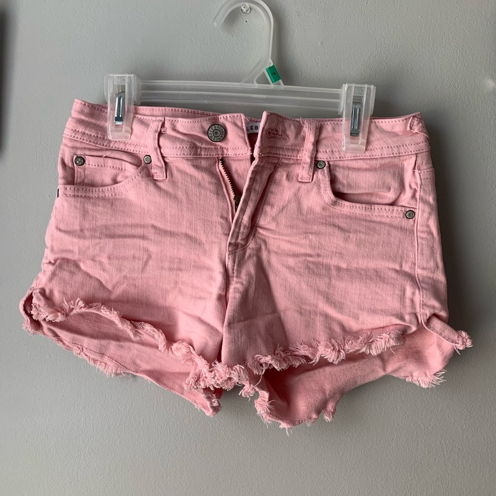 Pink jean shorts. Celebrity Pink.